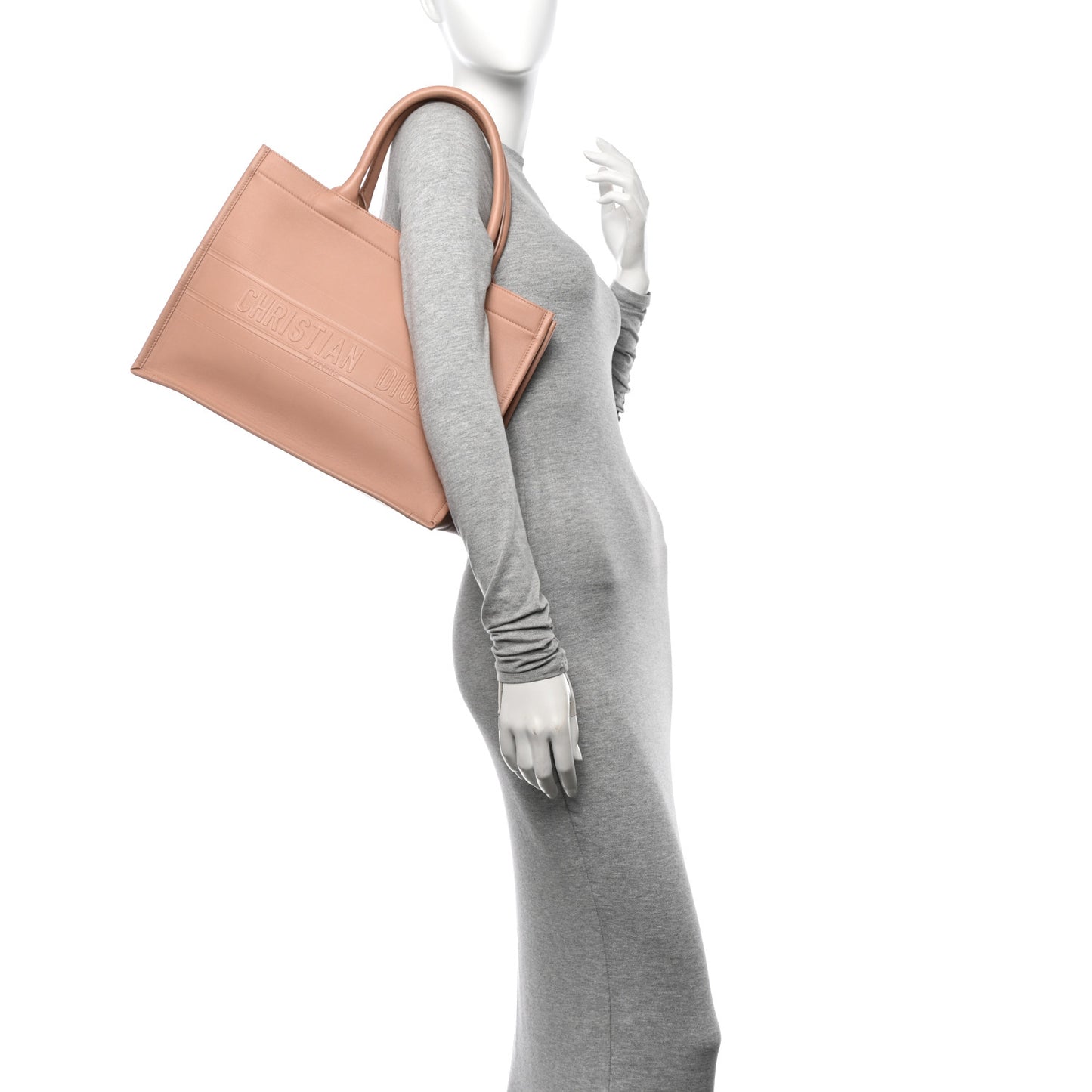 Calfskin Embossed Medium Book Tote Rose de Vents