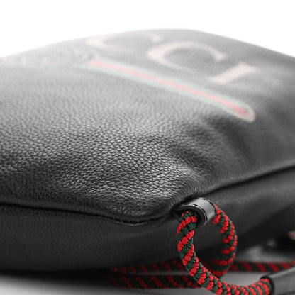 Gucci Calfskin Logo Drawstring Backpack Black 7 of 11