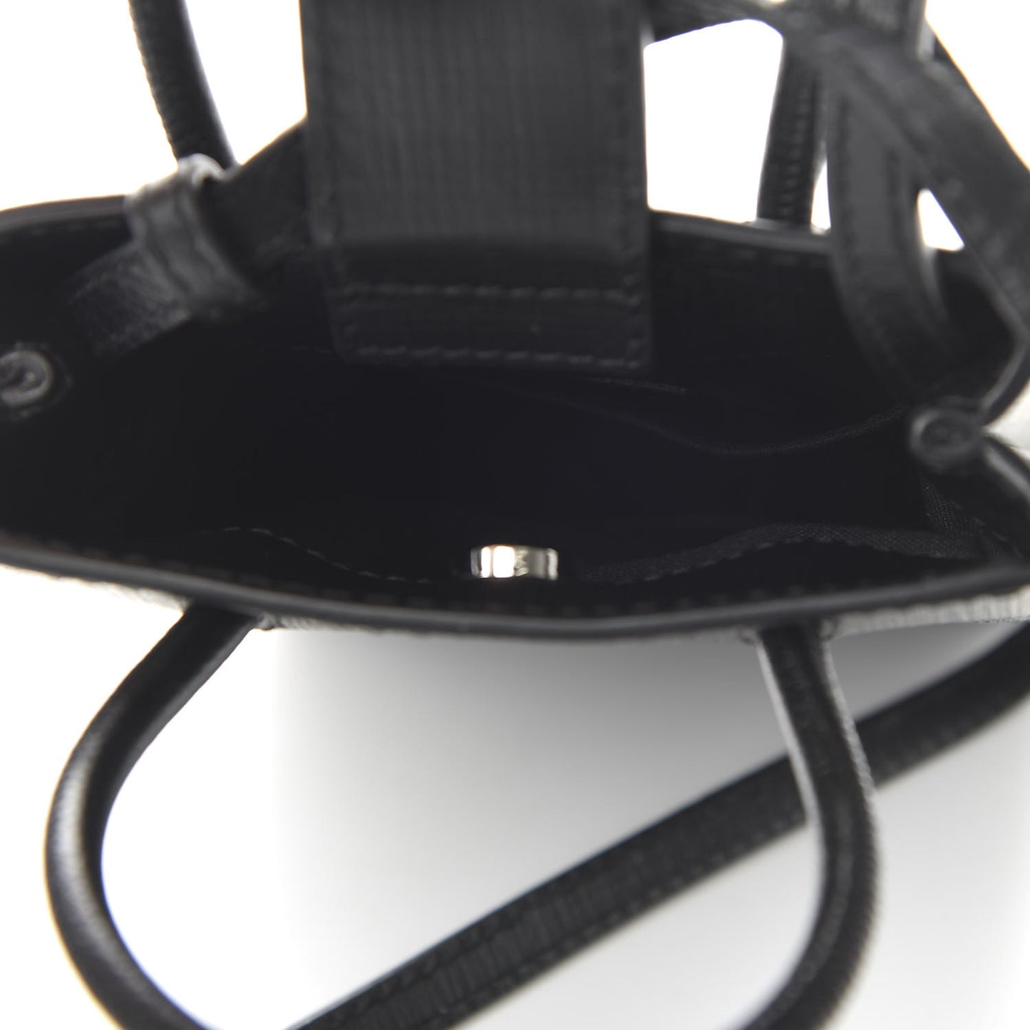 Squared Calfskin Logo Shopping Phone Holder Bag Black