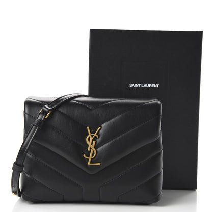 Saint Laurent Calfskin Y Quilted Monogram Toy Loulou Crossbody Bag Black 10 of 10