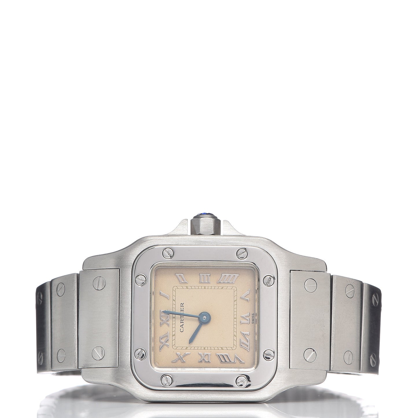 Stainless Steel 24mm Santos de Galbee Quartz Watch Cream