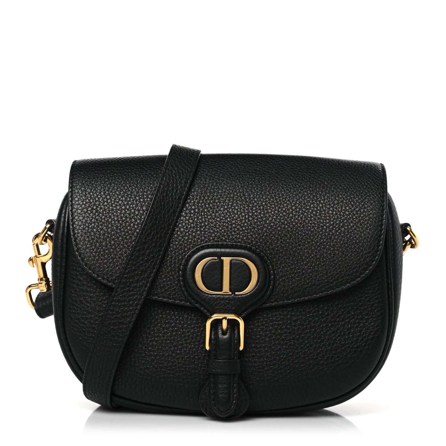 Grained Calfskin Medium Bobby Flap Black