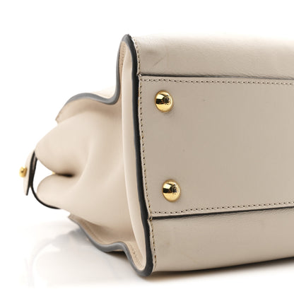 Fendi Vitello Seta Snakeskin Monster Eyes Medium Peekaboo Iconic Satchel  Amido Sand Black 28 of 57