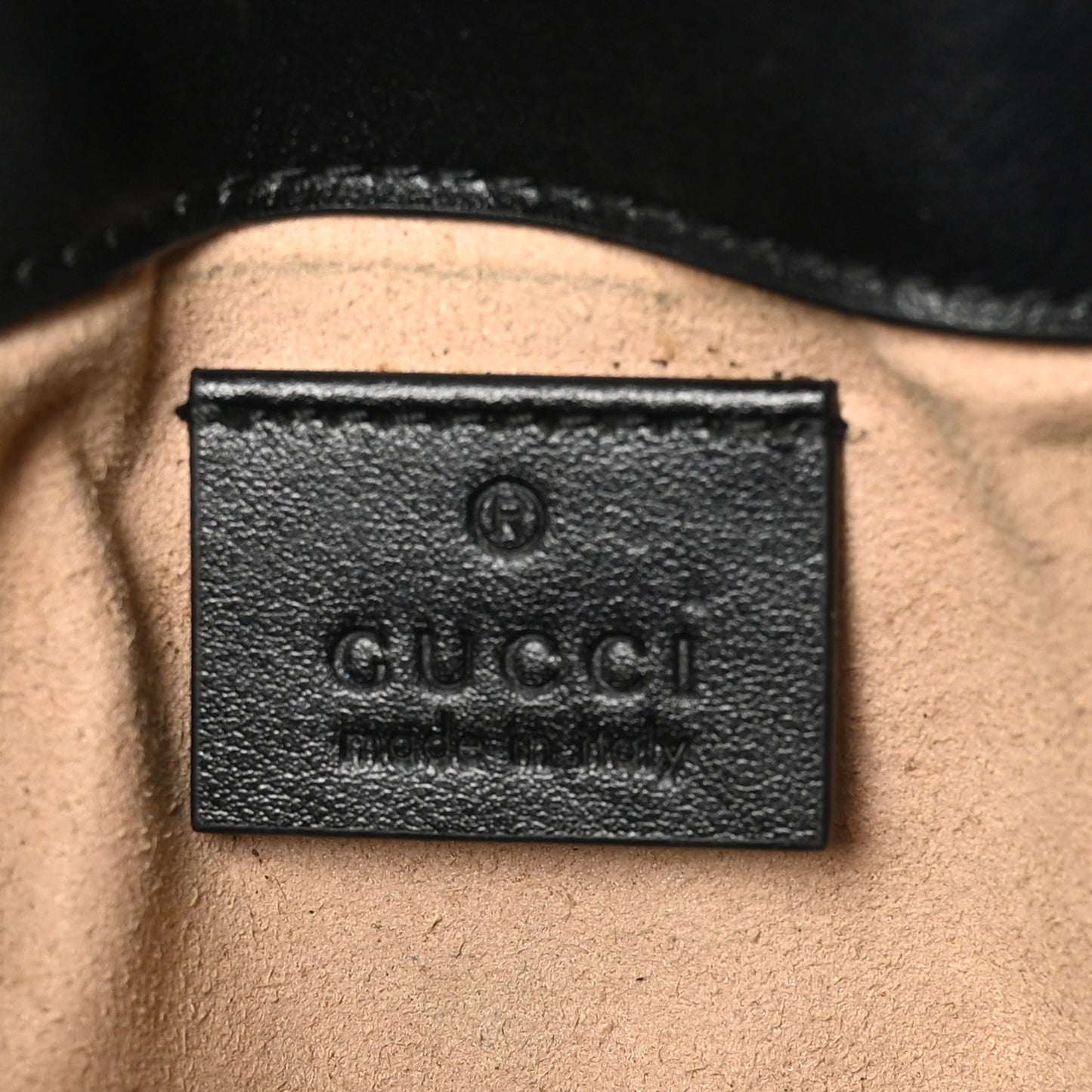 Calfskin Matelasse Super Mini GG Marmont Shoulder Bag Black
