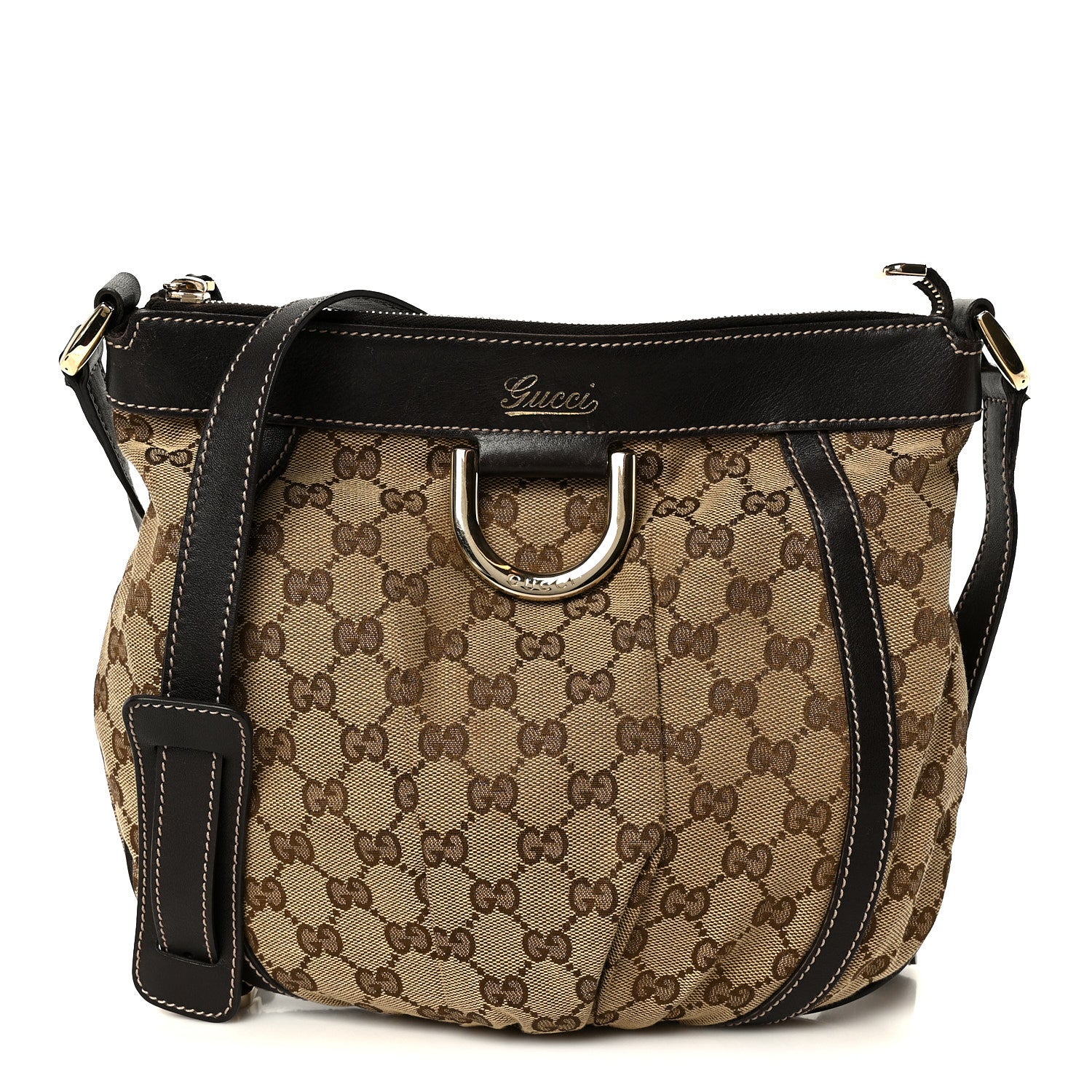 Gucci Monogram Small D Gold Ring Messenger Dark Brown 1 of 11