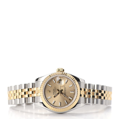 Rolex Stainless Steel 18K Yellow Gold 26mm Oyster Perpetual Datejust Watch Champagne 179173 3 of 5