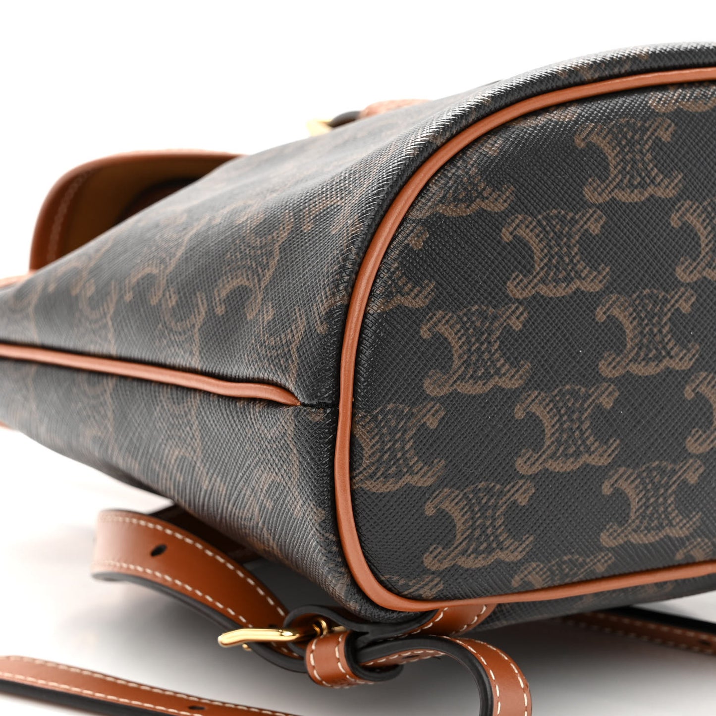 Triomphe Canvas Calfskin Mini Folco Backpack Tan