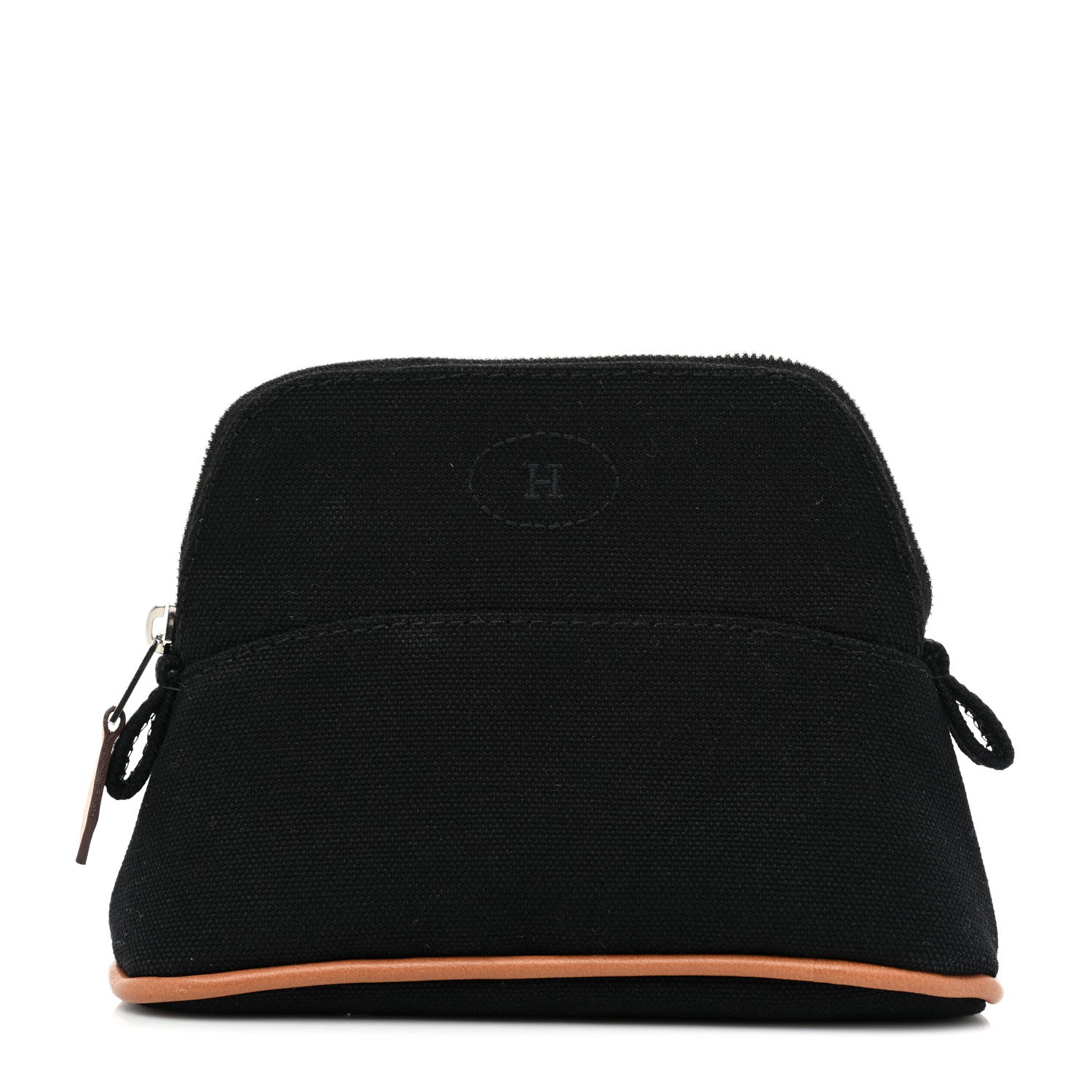Hermes Cotton Canvas Mini Mini Bolide Travel Cosmetic Pouch Black 1 of 8
