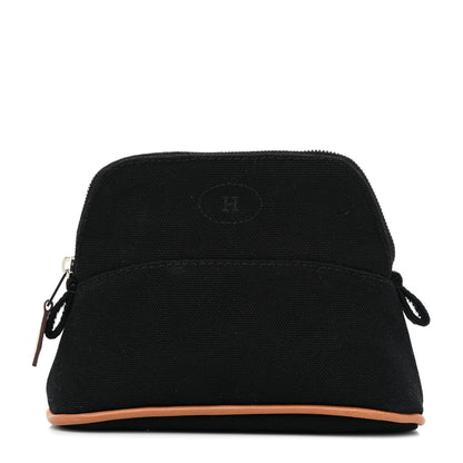 Hermes Cotton Canvas Mini Mini Bolide Travel Cosmetic Pouch Black 1 of 8