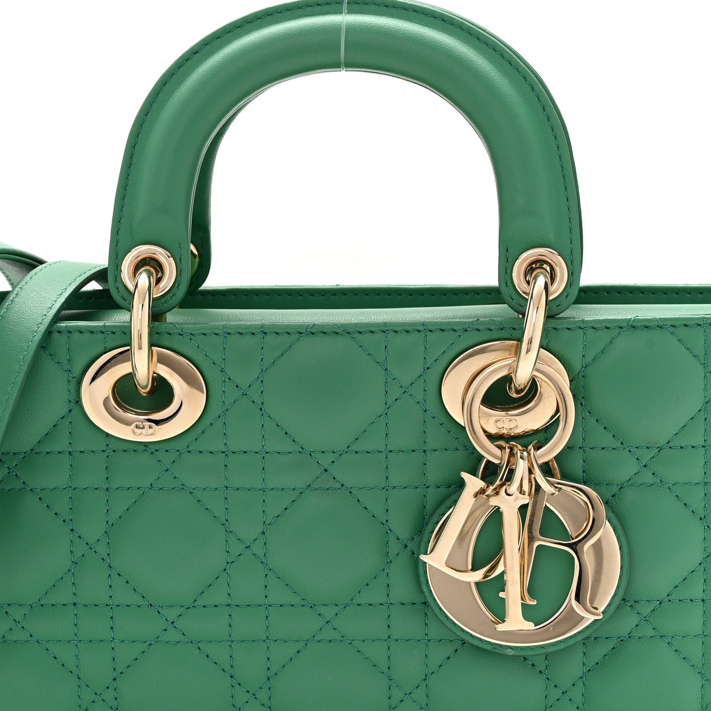 Lambskin Cannage Medium Lady D-Joy Green