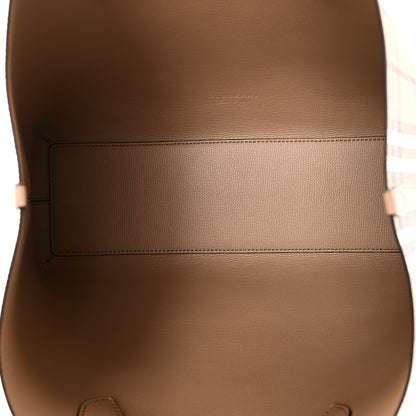 Burberry Grainy Calfskin Haymarket Check Medium Reversible Tote Mid Camel 9 of 18