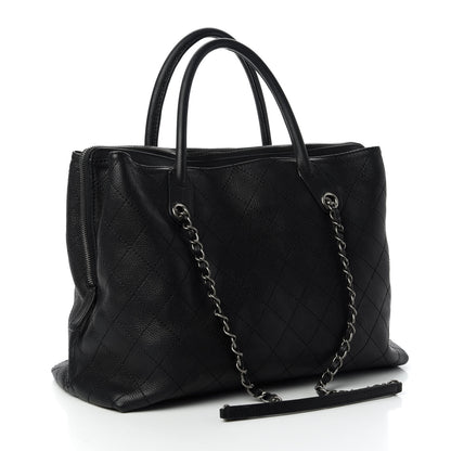 Chanel Grained Vegetal Calfskin Urban Shopping Tote Black 3 of 12