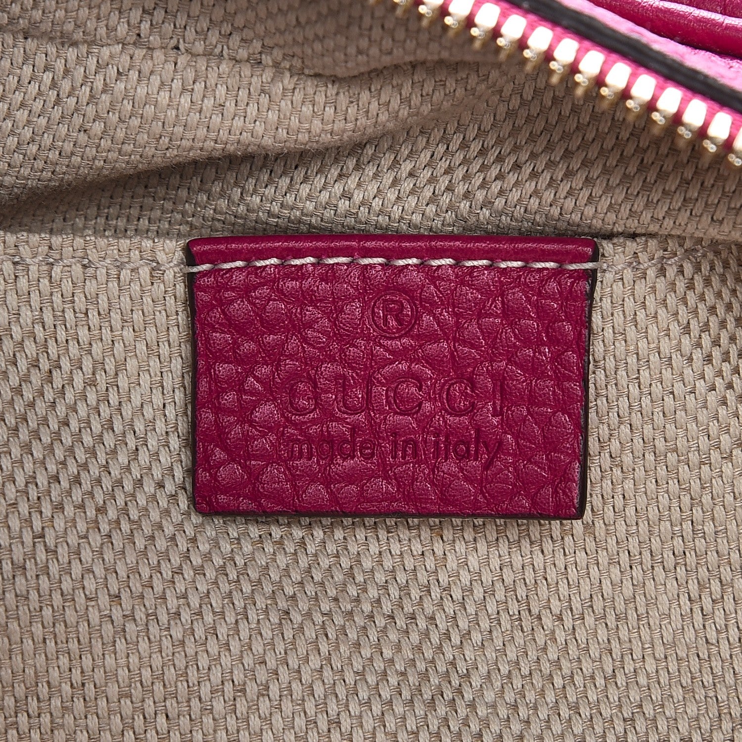 Gucci Pebbled Calfskin Small Soho Disco Bag Bright Bougainvillea 6 of 7