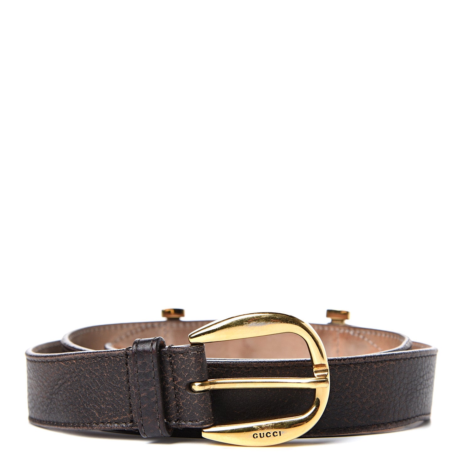 Gucci Calfskin Horsebit Belt 90 36 Dark Brown 3 of 8