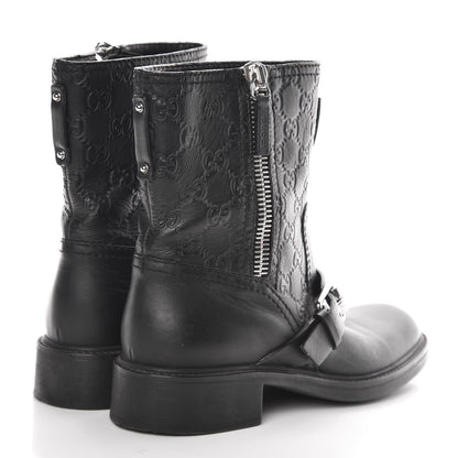 Gucci Guccissima Short Zip Boots 37 Black 4 of 11