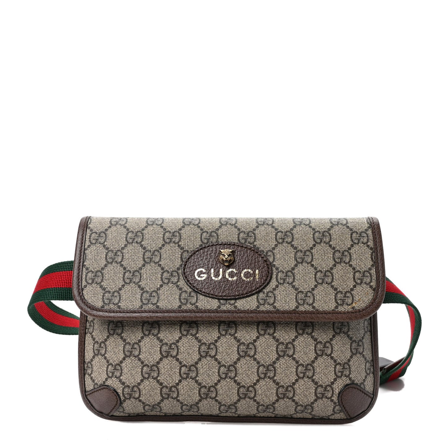 GG Supreme Monogram Neo Vintage Web Belt Bag Brown
