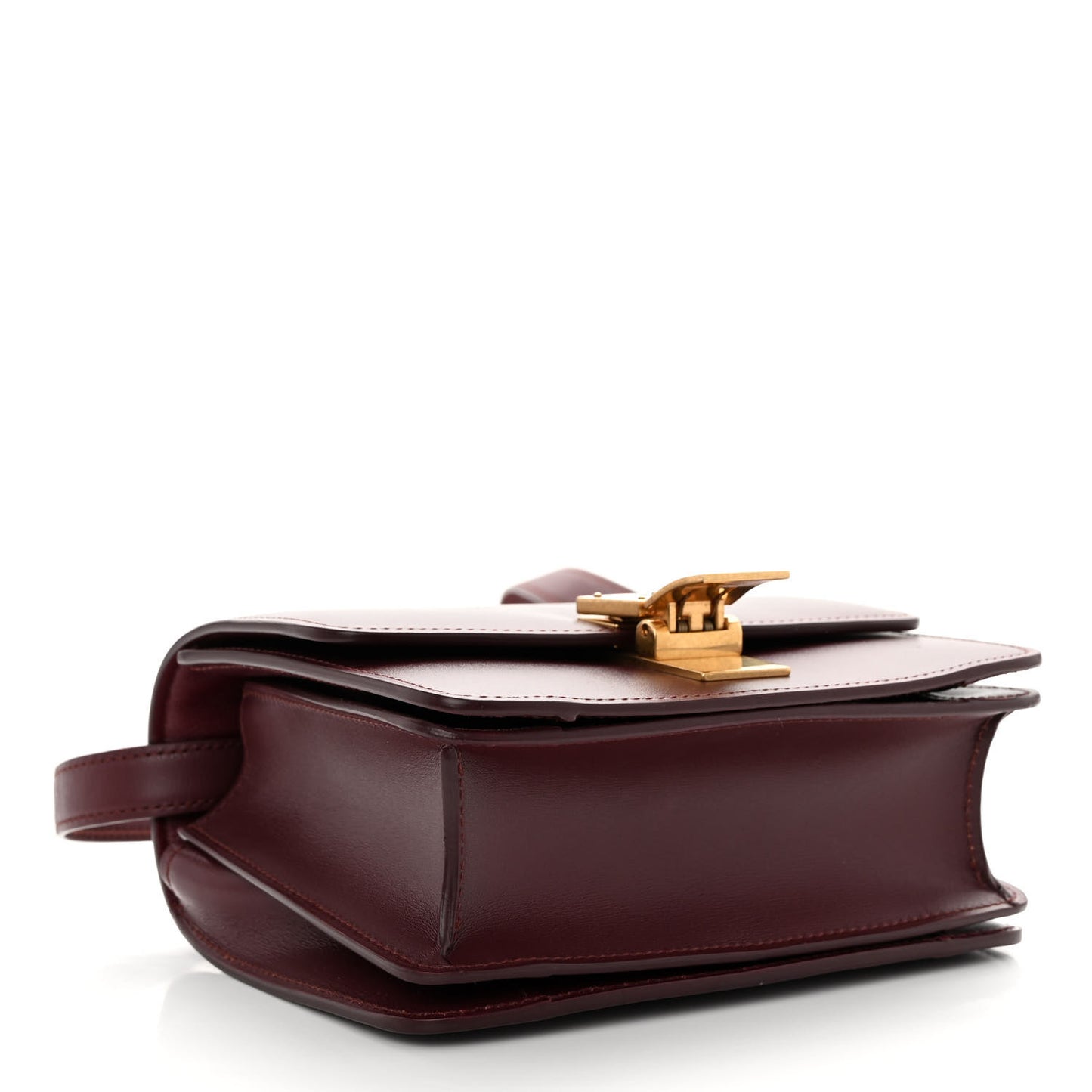 Box Calfskin Small Classic Box Flap Bag Burgundy