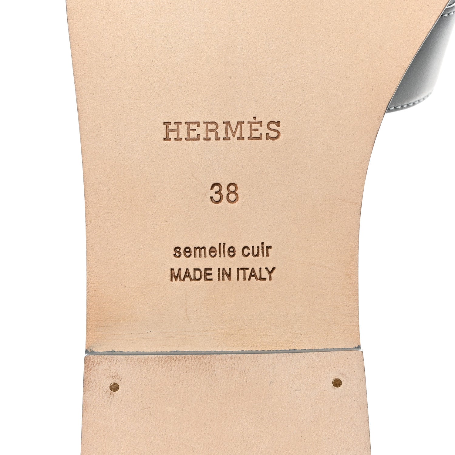 Hermes Box Calfskin Oran Sandals 38 Bleu Pinede 8 of 8