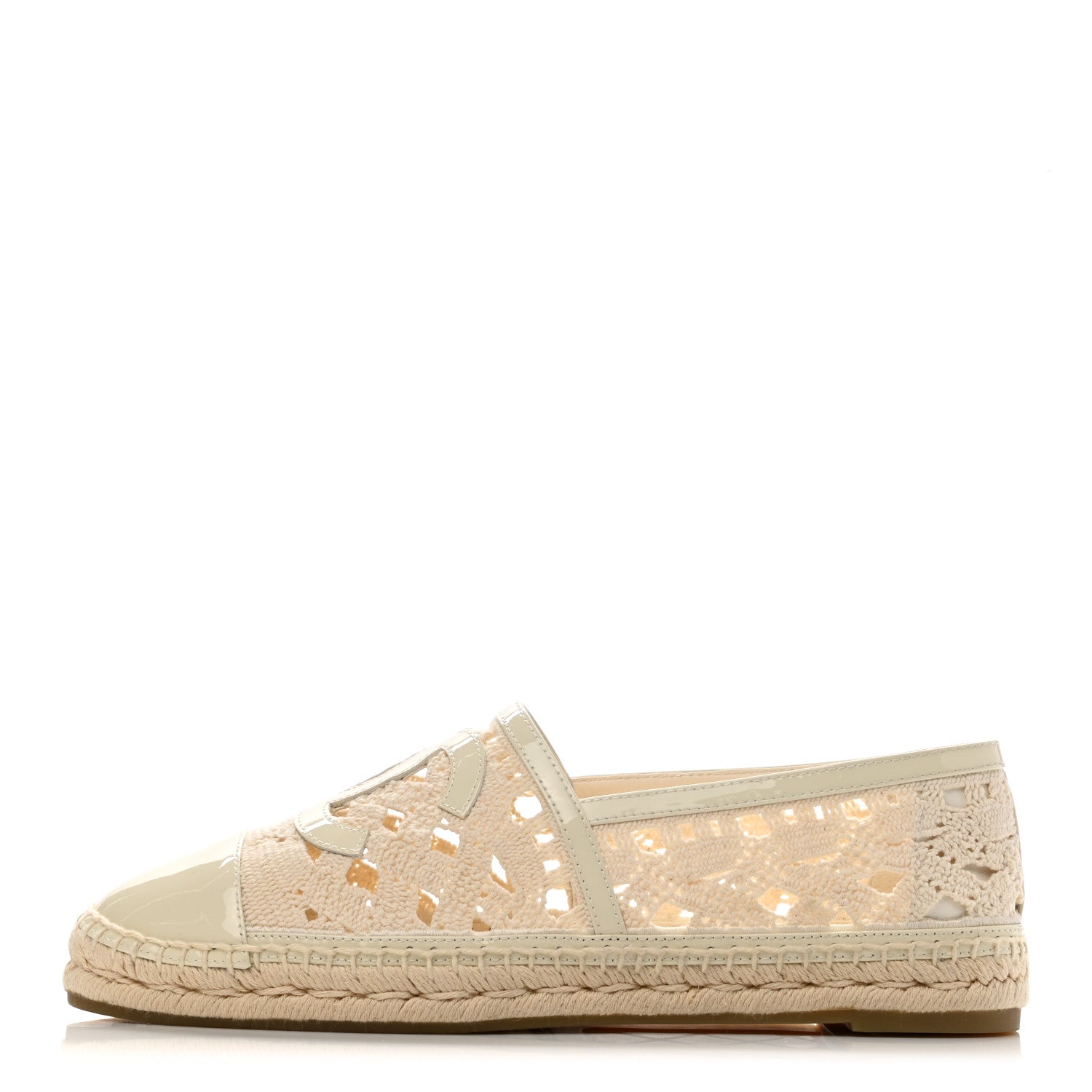 Chanel Macrame Patent CC Espadrilles 41 Beige Ivory 1 of 10