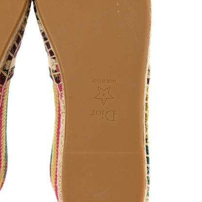 Christian Dior Cotton Embroidered Patchwork Granville Espadrille 36.5 Multicolor 6 of 9
