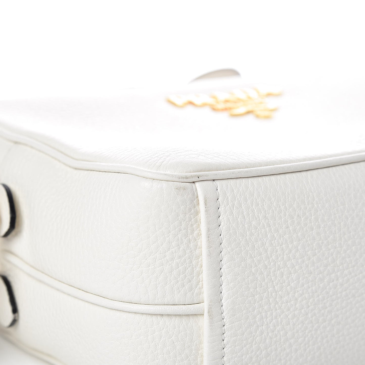 Vitello Daino Medium Double Zip Shoulder Bag White