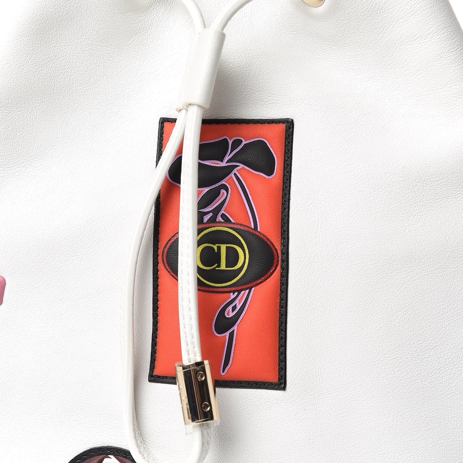 Christian Dior Calfskin Paradise Bubble Bucket Bag White 8 of 13
