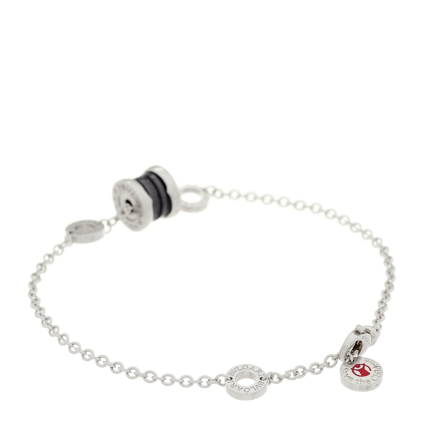 Sterling Silver Black Ceramic Save the Children Bracelet SM