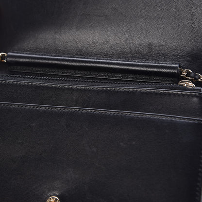 Chanel Goatskin Quilted Diamond CC Wallet On Chain WOC Black 10 of 13