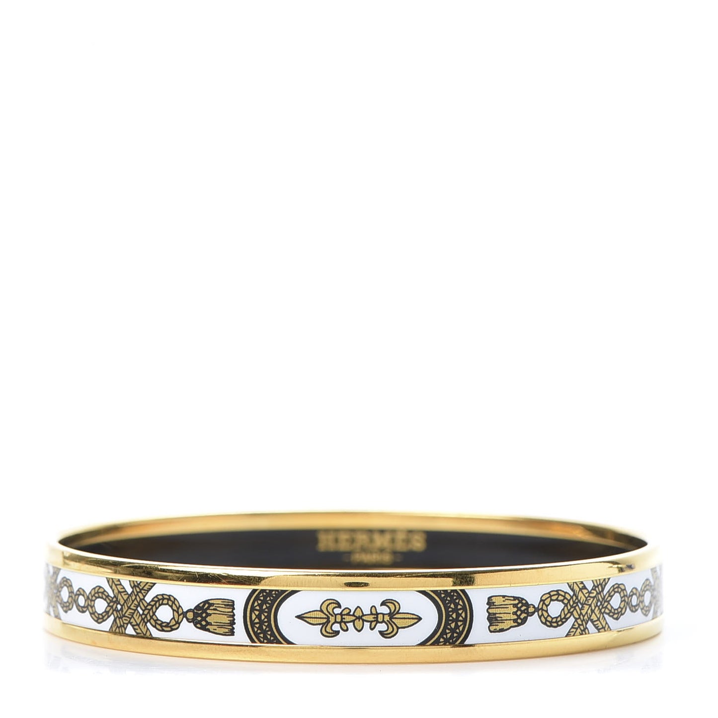 Enamel Printed Grand Apparat Narrow Bracelet 65 White