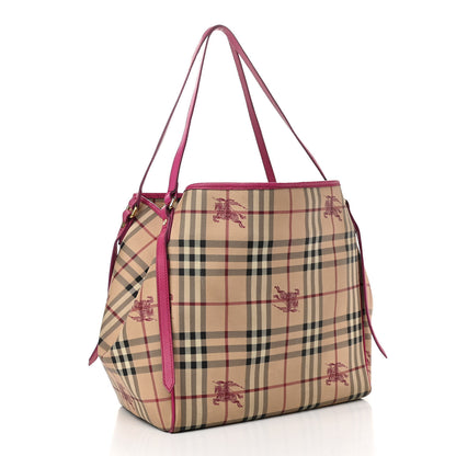 Burberry Haymarket Check Medium Canterbury Tote Bright Rhubarb Pink 2 of 14