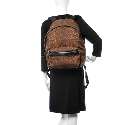 Saint Laurent Printed Canvas Leopard Classic Hunting Backpack Brown 2 of 9