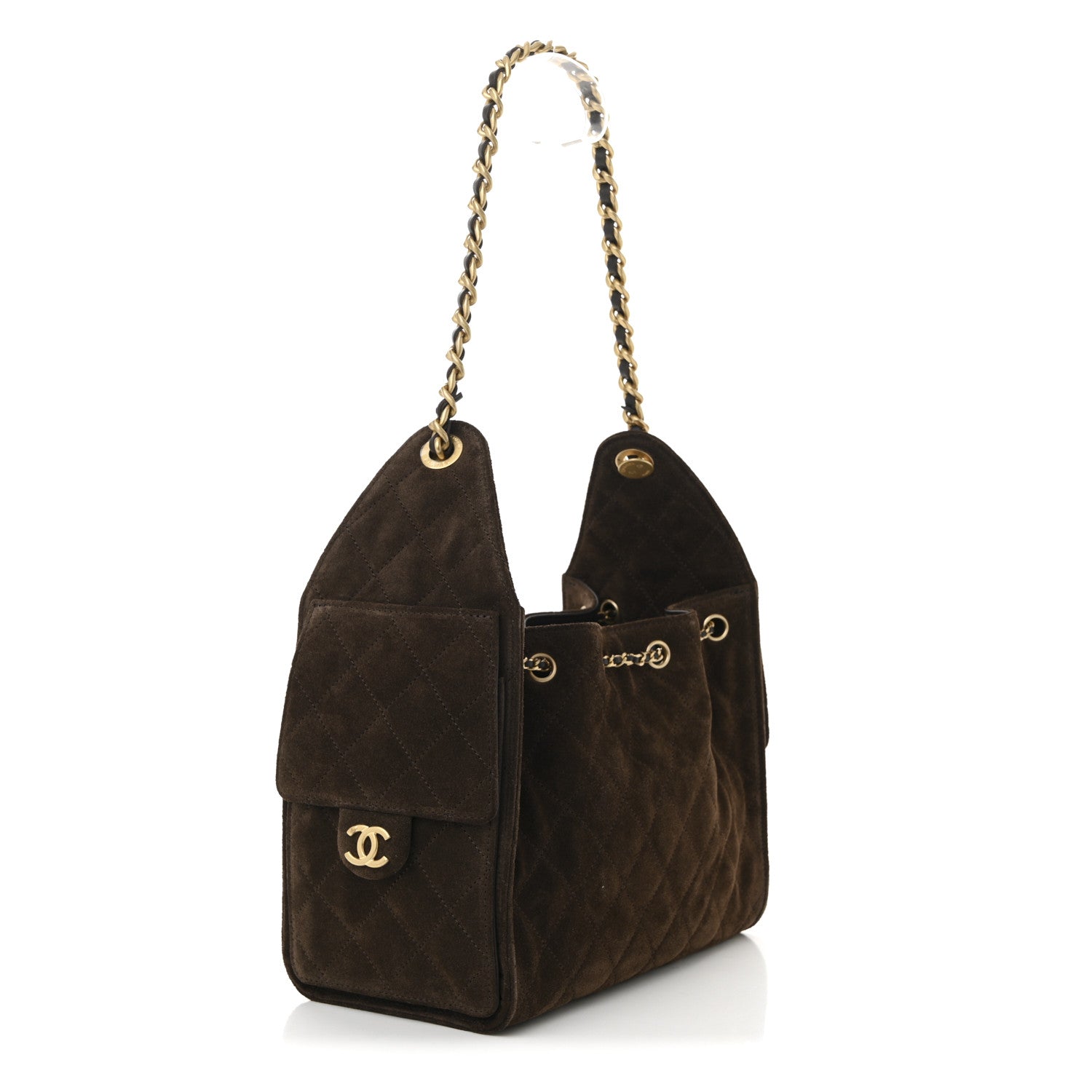 Chanel Suede Quilted Small Chanel 25 Handbag Dark Brown 3 of 11