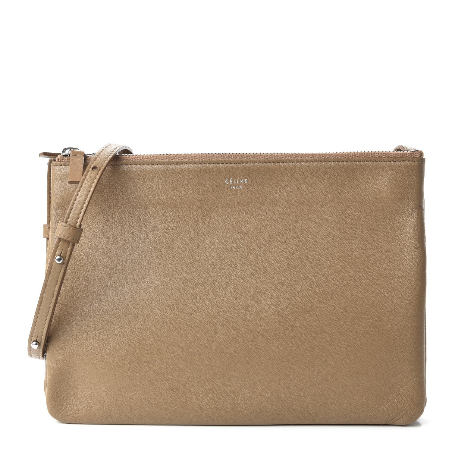 Celine Lambskin Large Trio Crossbody Bag Light Caramel 1 of 10