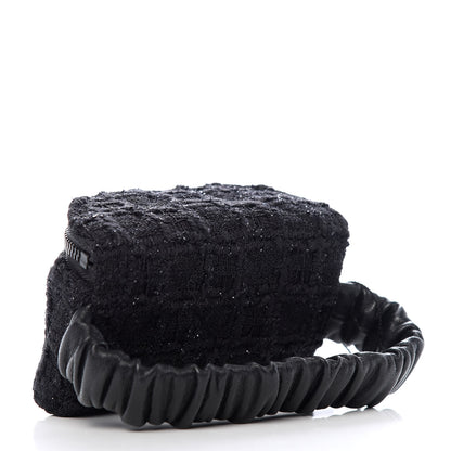 Chanel Tweed Lambskin Quilted Arm Coin Purse Black 3 of 8