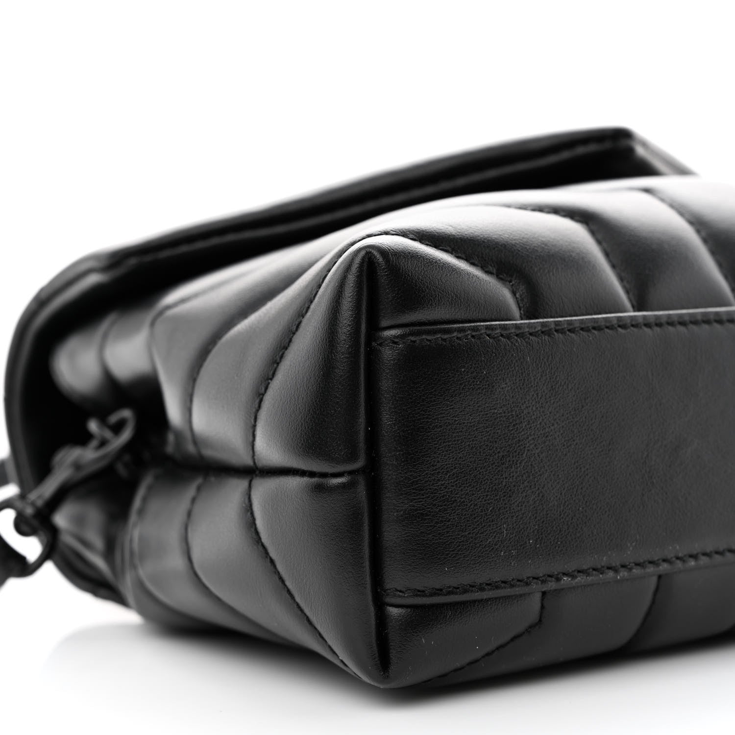 Saint Laurent Calfskin Y Quilted Monogram Monochrome Toy Loulou Crossbody Bag Black 9 of 10