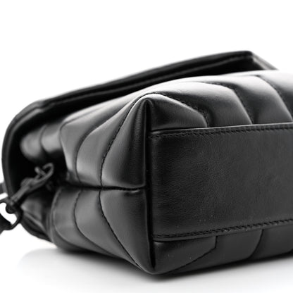 Saint Laurent Calfskin Y Quilted Monogram Monochrome Toy Loulou Crossbody Bag Black 9 of 10
