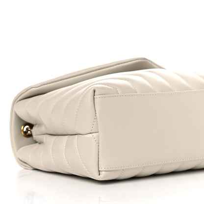 Saint Laurent Calfskin Y Quilted Monogram Small Loulou Chain Satchel Crema Soft 9 of 10