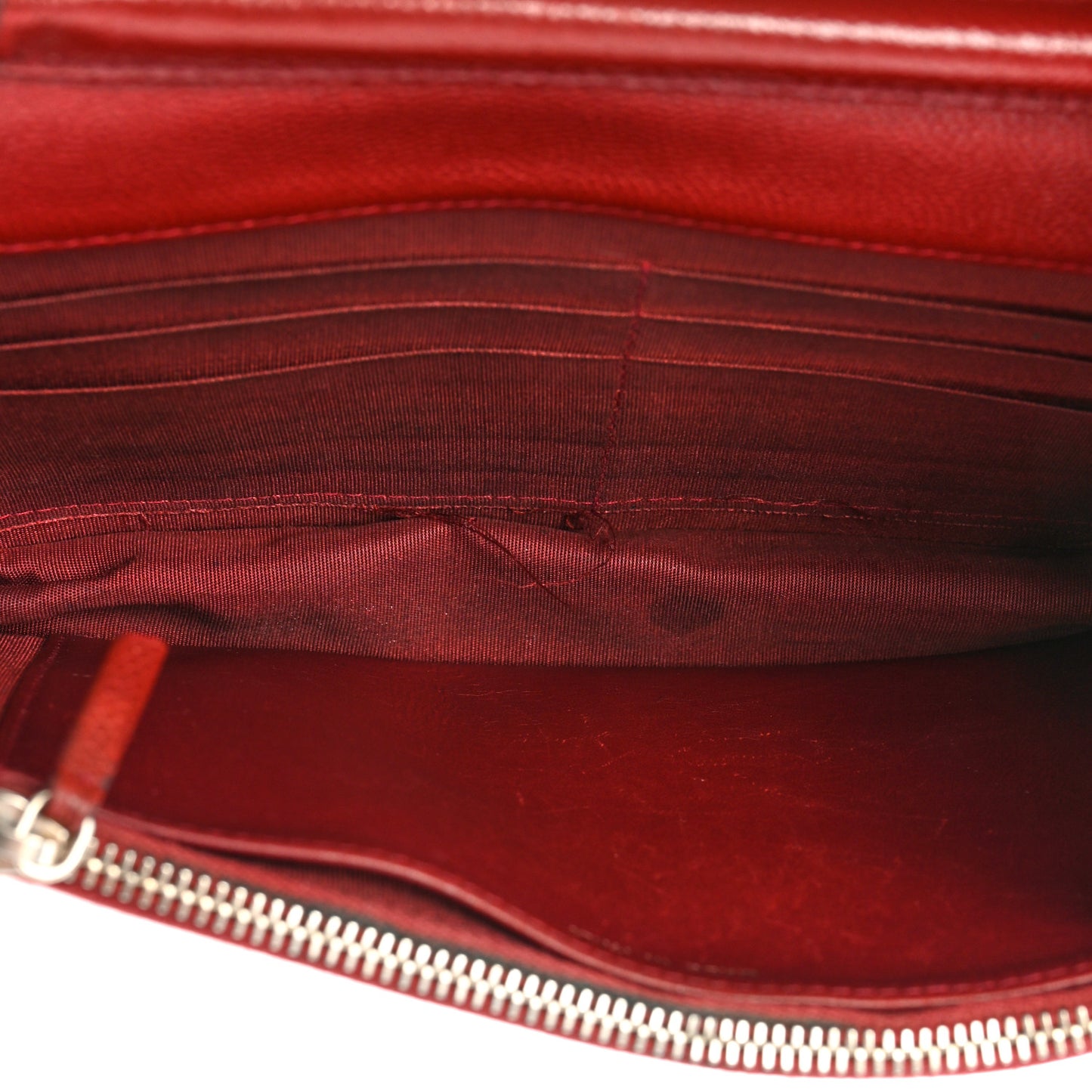 Caviar Quilted Golden Class Wallet On Chain WOC Red