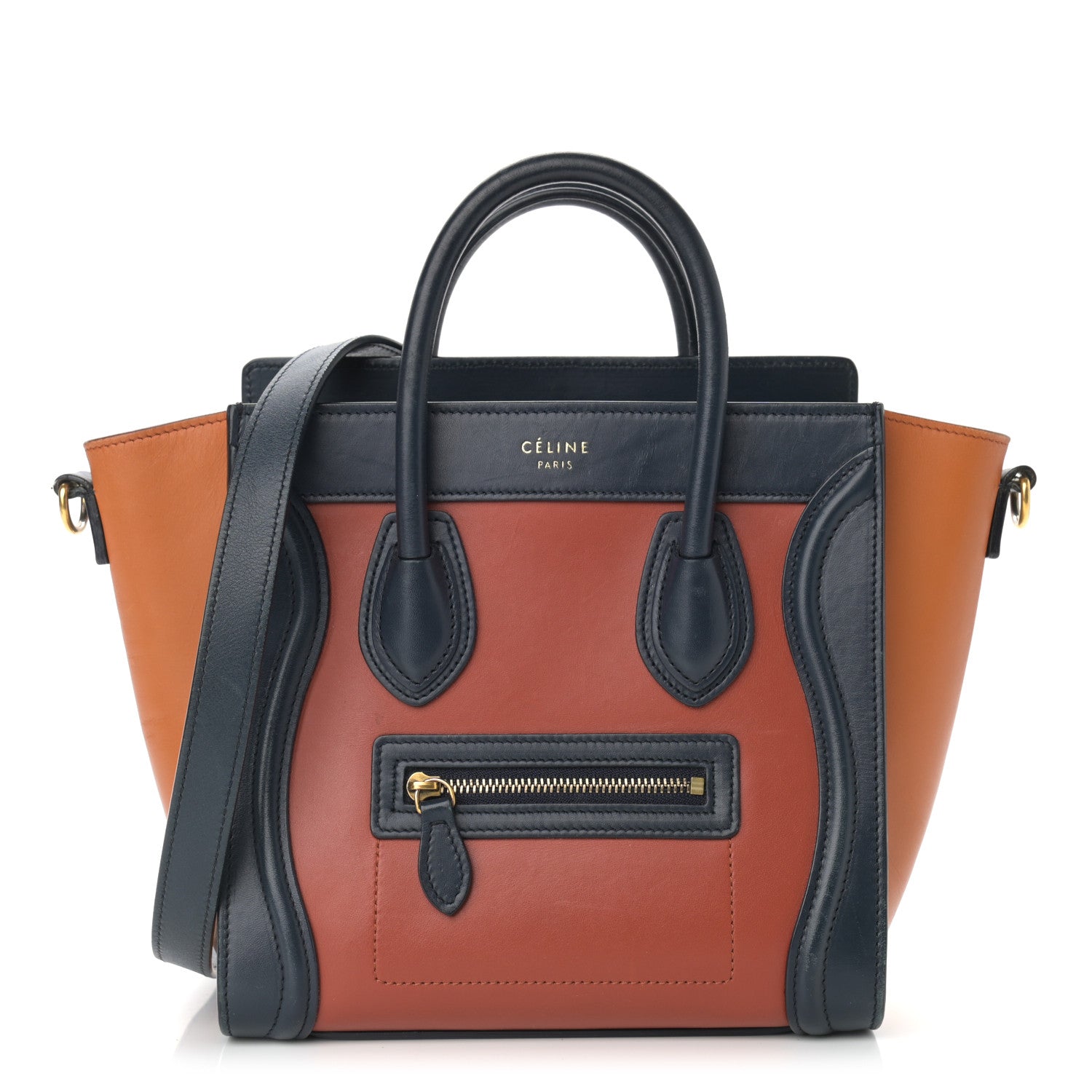 Celine Smooth Calfskin Nano Tri-Color Luggage Brick 1 of 13
