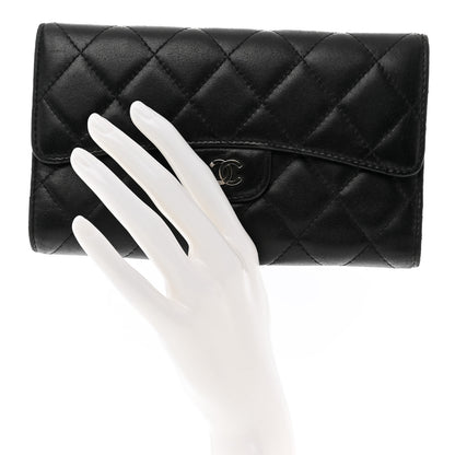Chanel Lambskin Quilted Large Flap Wallet Black 2 of 11