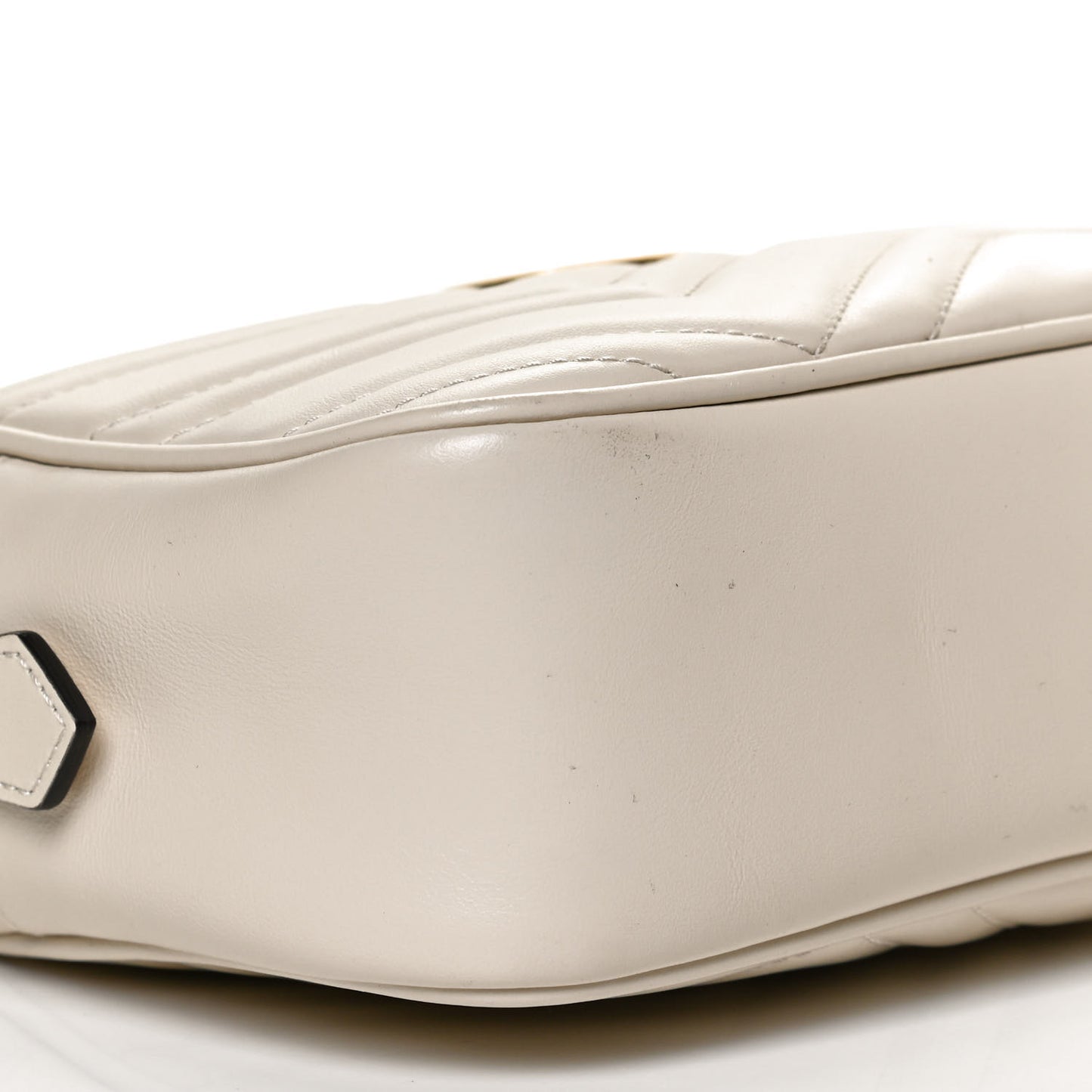 Calfskin Matelasse Small GG Marmont Chain Shoulder Bag White