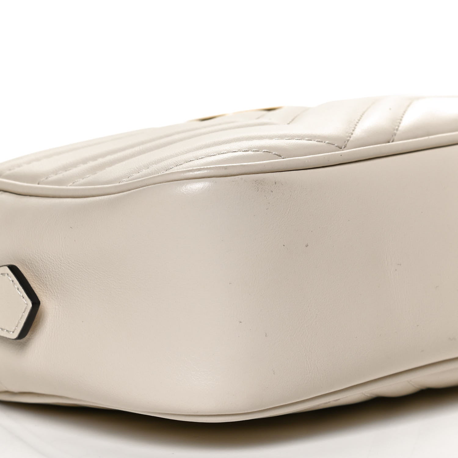 Gucci Calfskin Matelasse Small GG Marmont Chain Shoulder Bag White 10 of 11