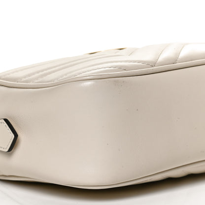 Gucci Calfskin Matelasse Small GG Marmont Chain Shoulder Bag White 10 of 11