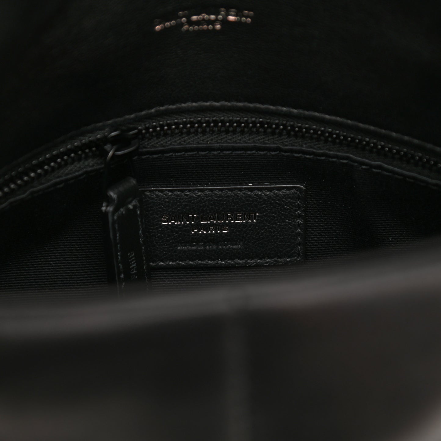 Lambskin Quilted Small Loulou Puffer Monogram Chain Satchel Black