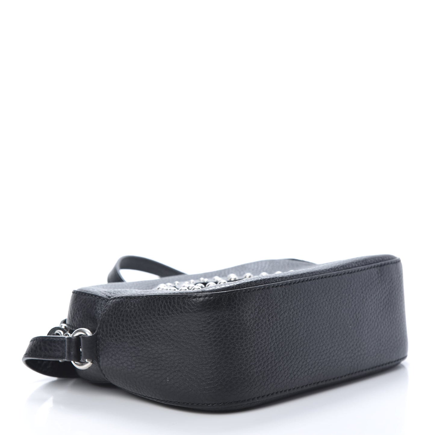 Pebbled Calfskin Studded Small Soho Disco Bag Black
