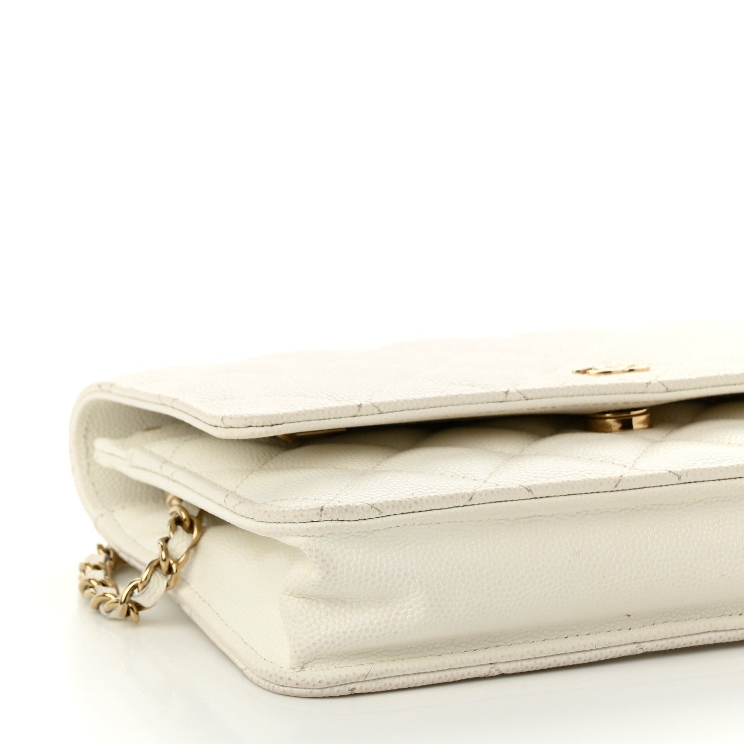 Chanel Caviar Quilted Wallet On Chain WOC White 10 of 12