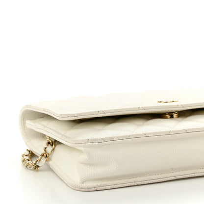 Chanel Caviar Quilted Wallet On Chain WOC White 10 of 12