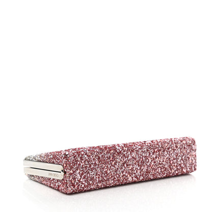 Jimmy Choo Coarse Glitter Celeste Clutch Pink Silver 4 of 9