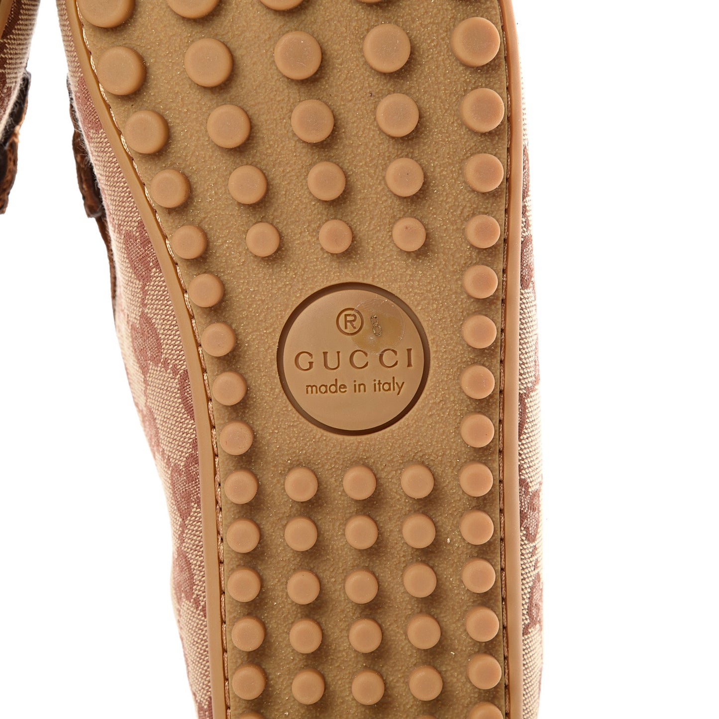GG Monogram Suede Mens Driver Loafers 8 Beige Ruggine Cuir