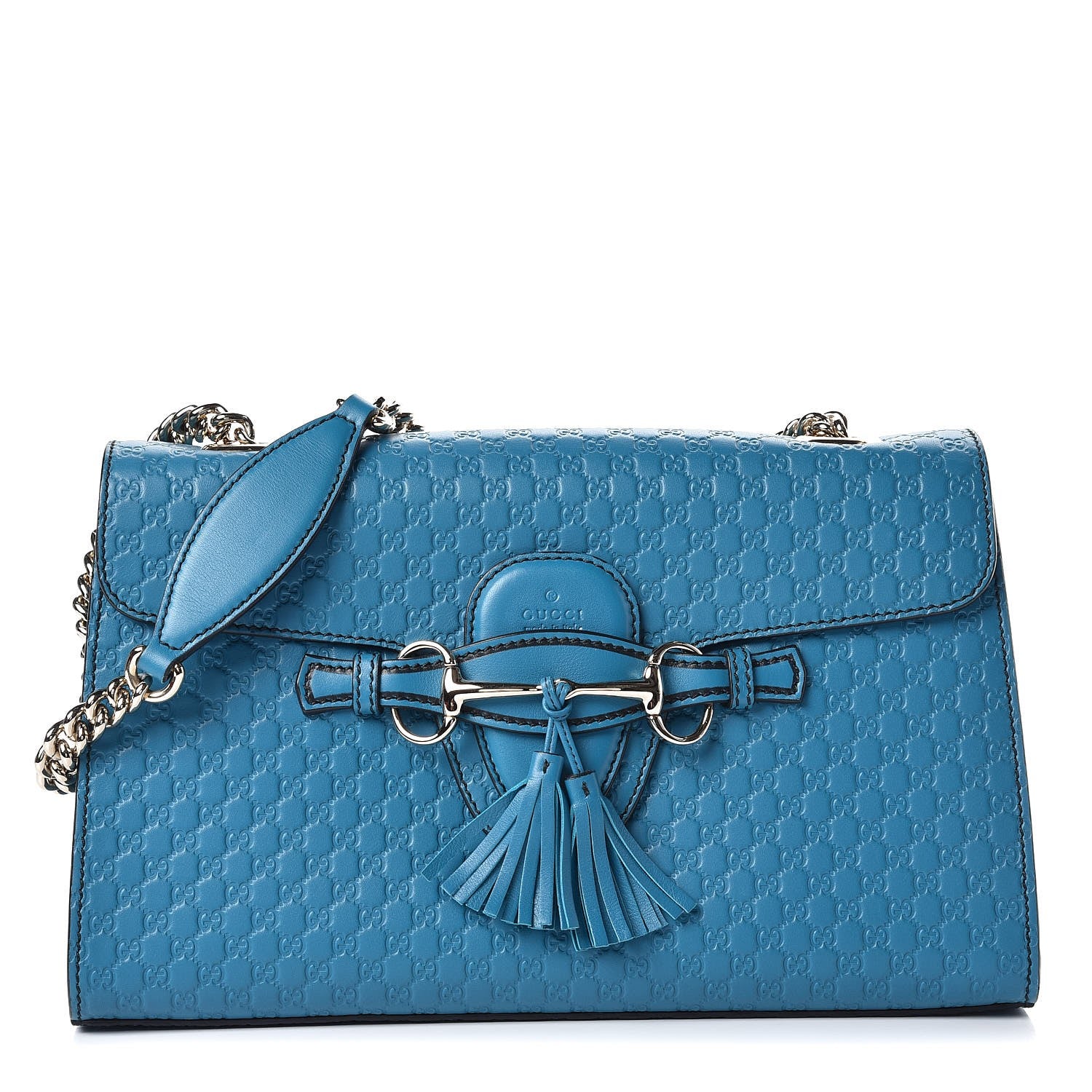 Gucci Soft Microguccissima Medium Emily Chain Shoulder Bag Deep Cobalt 1 of 9